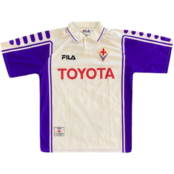 Auswärtstrikot Thailand Fiorentina FILA Retro 1999 2000 Weiß Günstige Fußballtrikots